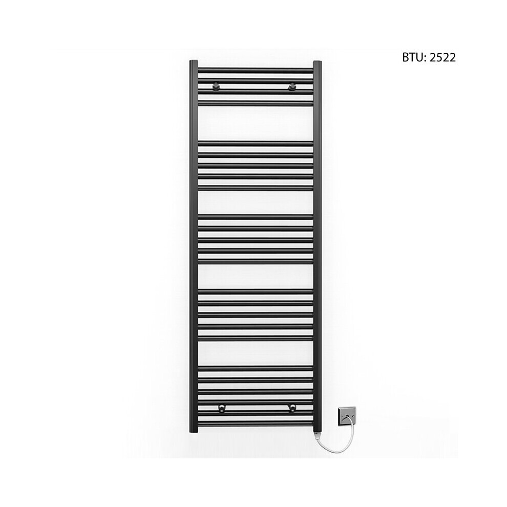 (600 X 1400Mm) Black Electric Bathroom Towel Rail Radiator 7427268761277