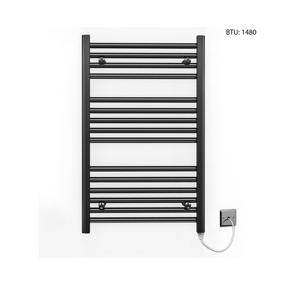 (600 X 800Mm) Black Electric Bathroom Towel Rail Radiator 7427268761239