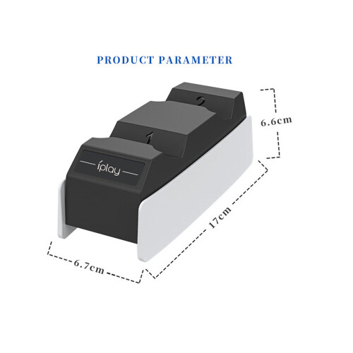 Lynshen Kabelloses Controller-Dock-Ladegerät für PS5 – Dual-Ladebasis mit Ladekabel 1