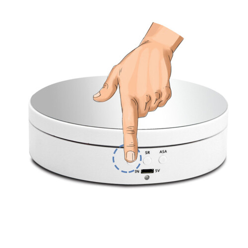 Electric Rotating Table Mirror Turntable Round Display Table Three Speed Adjustable Angle Intelligent Charging 1