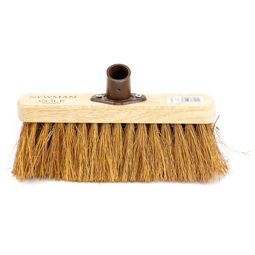 Newman and Cole 10" Wooden Broom Head with Soft Natural Coco Bristle