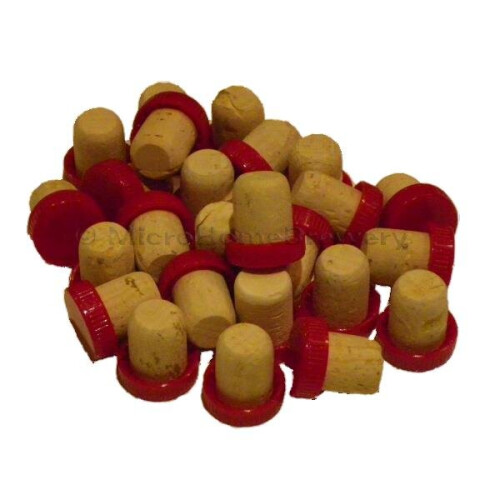 Plastic Top Corks 24pk RED Wine Bottle Press Tops Homebrew Cider Wine Making
