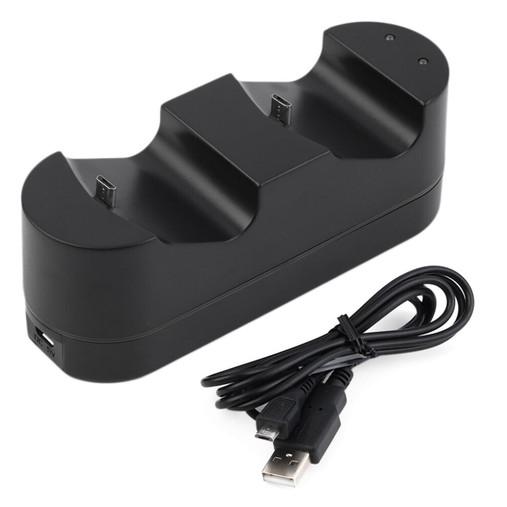 Black Dual Shock 4 Controller Charging Station Dock Charger For Sony PS4