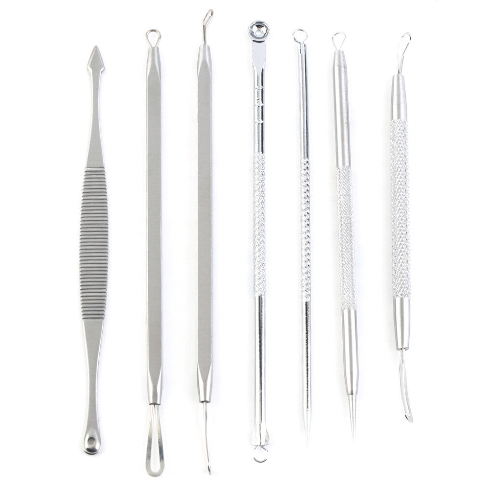 7Pcs Acne Comedone Blackhead Blemish Pimple Extractor Remover Tool Kit Set