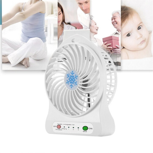 Portable Mini LED Fan Air Cooler Battery Operated USB Charging LED Light Fan