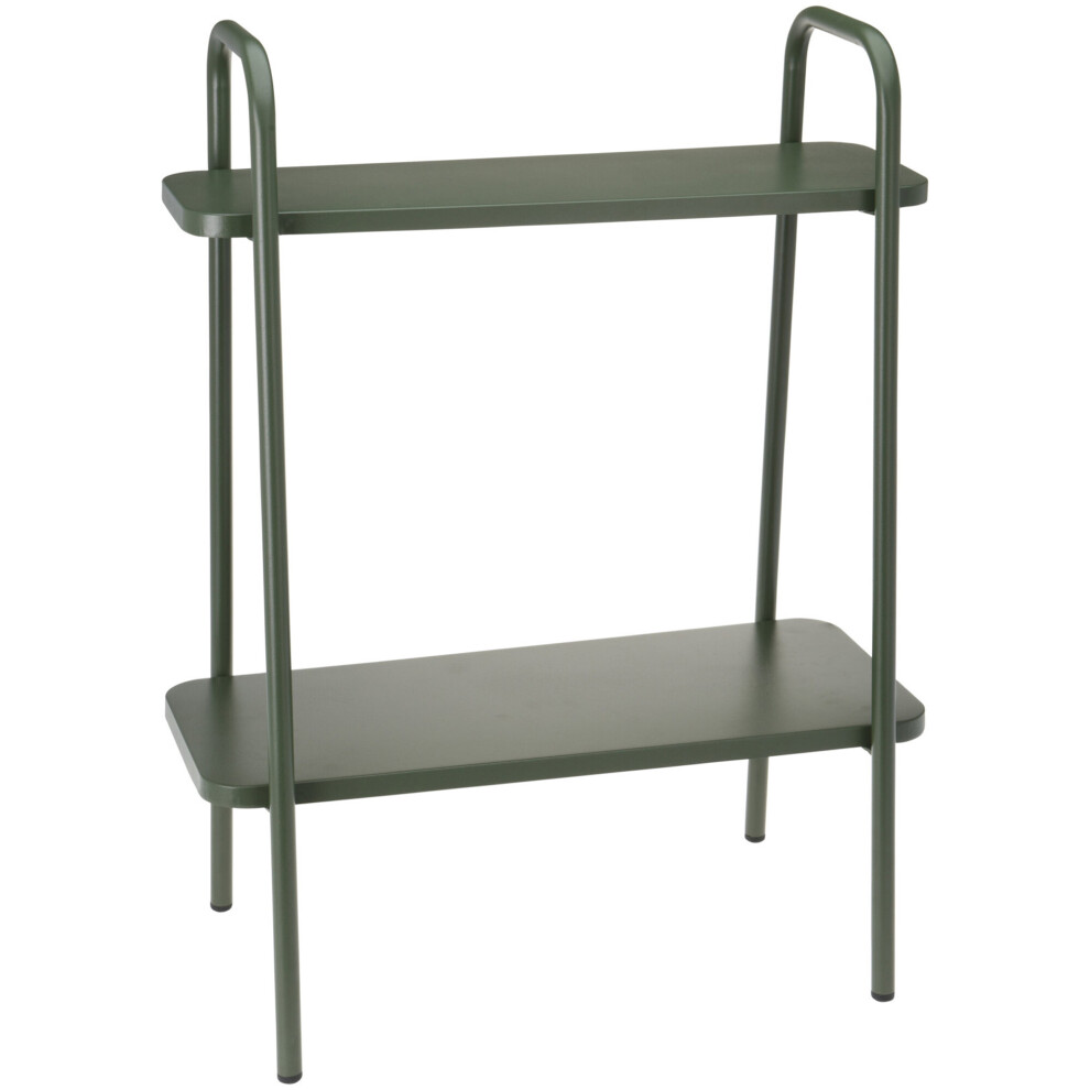 (Matt Green) 2 Tier Metal Flower Stand Display Rack Photo Shelf