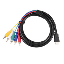 1.5m 5ft 1080P HDMI to 5RCA Male to Male Video Audio Cable Converter Adapter