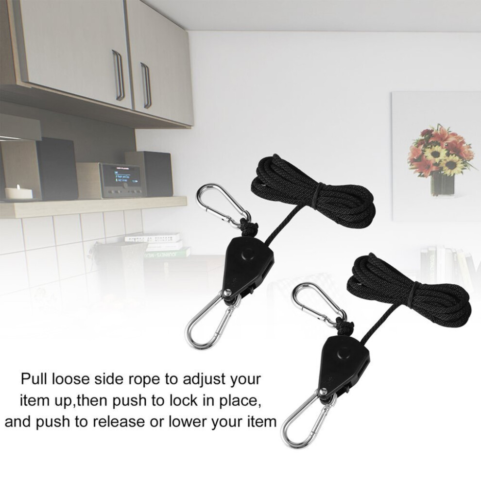 1/8" 8-Feet Rope Ratchet Yoyo Reflector Adjustable Rope Clip Hanger 150 Lbs 8331134128417