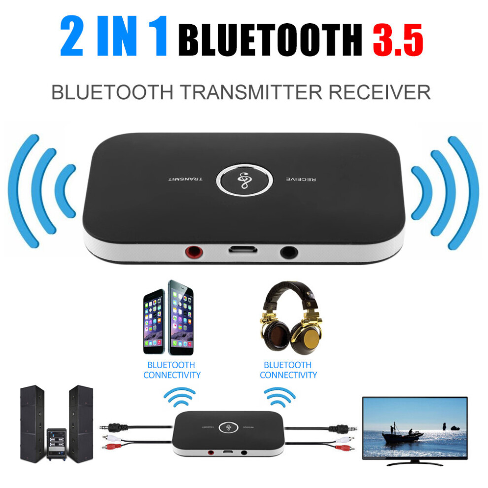 2 In 1 Wireless Stereo Audio Bluetooth Transmitter Receiver Adapter Black-image-OPC-P7HWTNC-NEW
