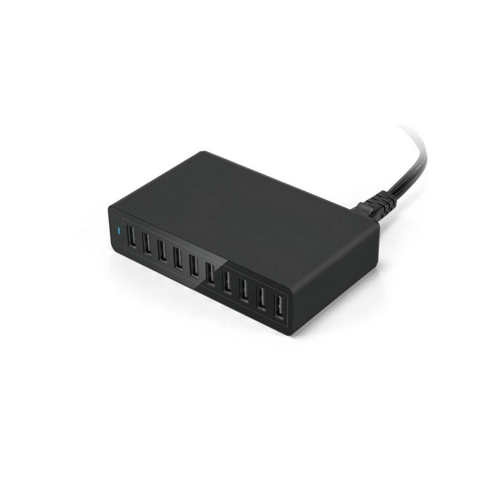 Black 50W 10-port charger 5V10A fast multi-port mobile phone plug charging stand