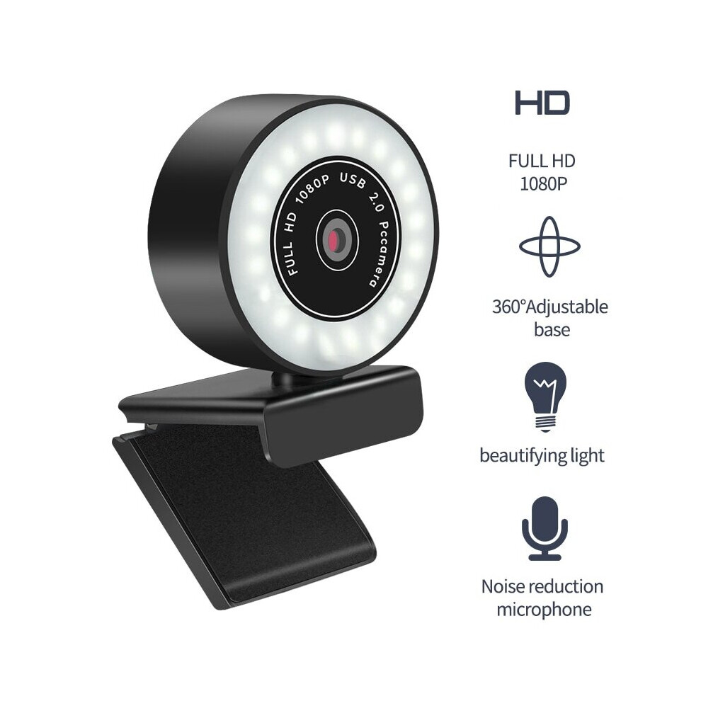 Hgo (1080P) Hd Webcam With Microphone Led Web Camera For Computer Pc Video Recording Webcam