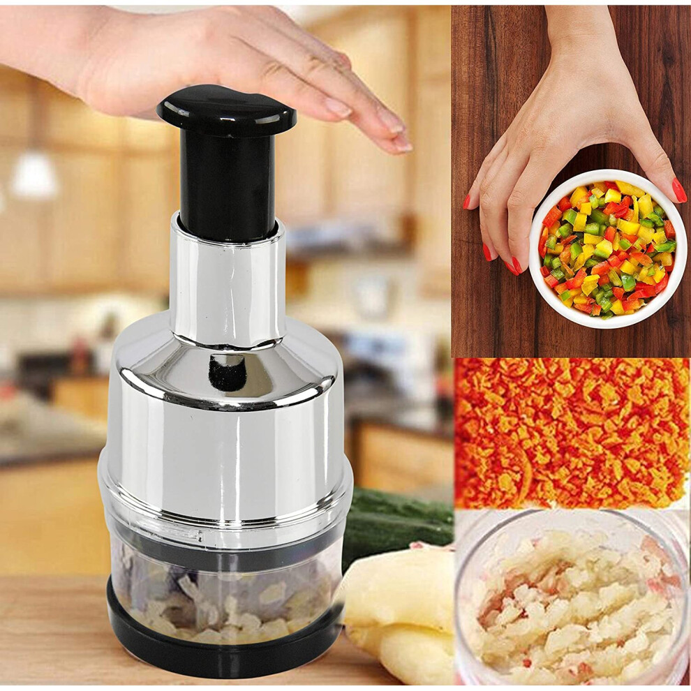 Onion Garlic Mincer with Cover Food Vegetable Chopper and Slicer Dicer Manual Mini Hand Presses