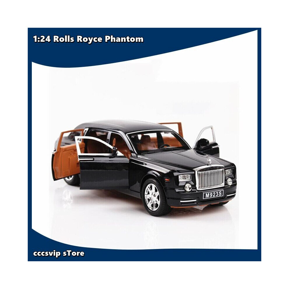 1:24 Rolls Royce Phantom Metal Car Toy Alloy Car Die casting and Toy Car Child Car Model Toy(Black)