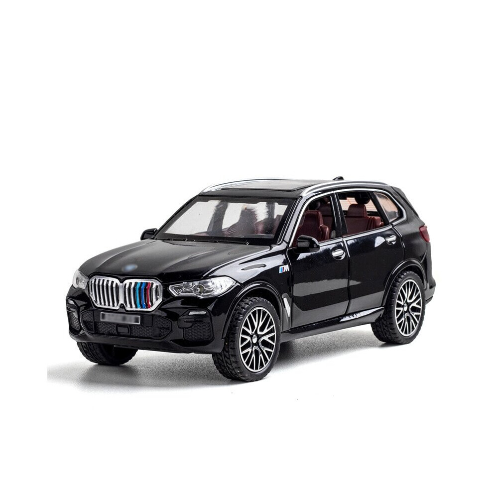 1/32 Alloy Die Cast X5 SUV Model Sound Light Pull Back Door Open Toys Vehicle For Children(Black)