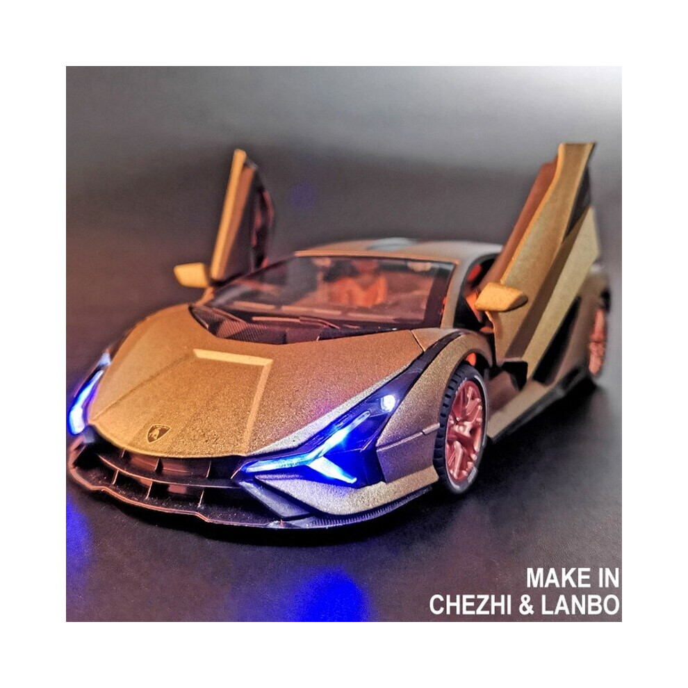 1:24 Big Size Lamborghini Sian Alloy Car Model Die Cast Sports Car Toys For Children Boys Strong