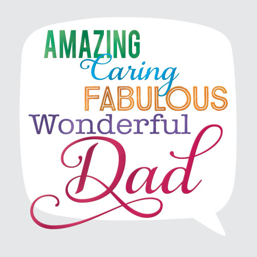 Amazing Dad Father's Day Square Script Greeting Card Foiled Greetings Cards