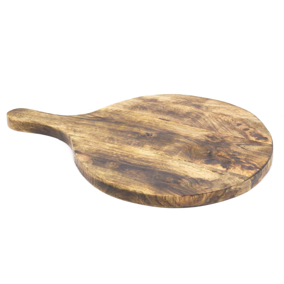 Rustic Acacia Wood Round Chopping Board | Wooden Cutting Board Serving Platter | Food Presentation Pizza Board