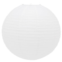 50cm Round White Paper Light Shade Lantern | Classic Bamboo Style Ribbed Paper Lampshade | Large Circle Ceiling Lightshade