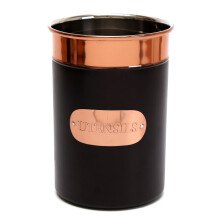 KG0688: Black & Copper Stainless Steel Utensil Storage Holder - Elegant Space-Saving Kitchen Organiser Pot