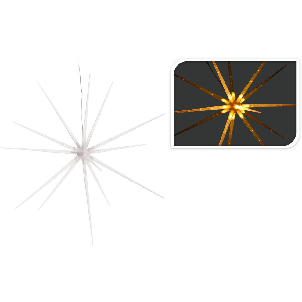 Light Up 3D Christmas Star Hanging Decoration With 14 Warm White LED Lights