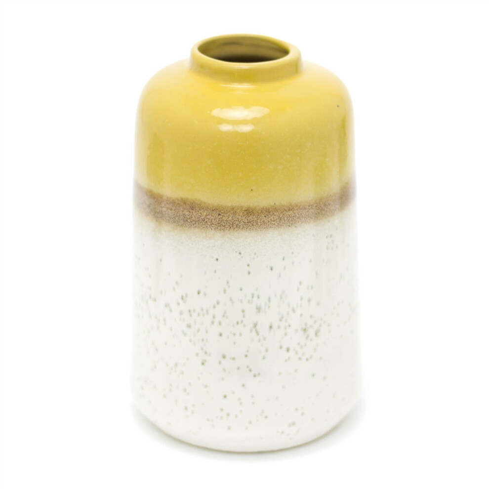 Abstract Porcelain Flower Vase | Ceramic Ombre Glaze Indoor Cylinder Vase | Floral Display Ornamental Tube Vase