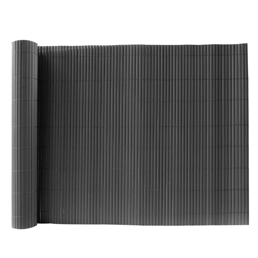 (1m*3m) Dark Grey PVC Fence Screen Bamboo Mat Border Panel Garden Wall Privacy Protect