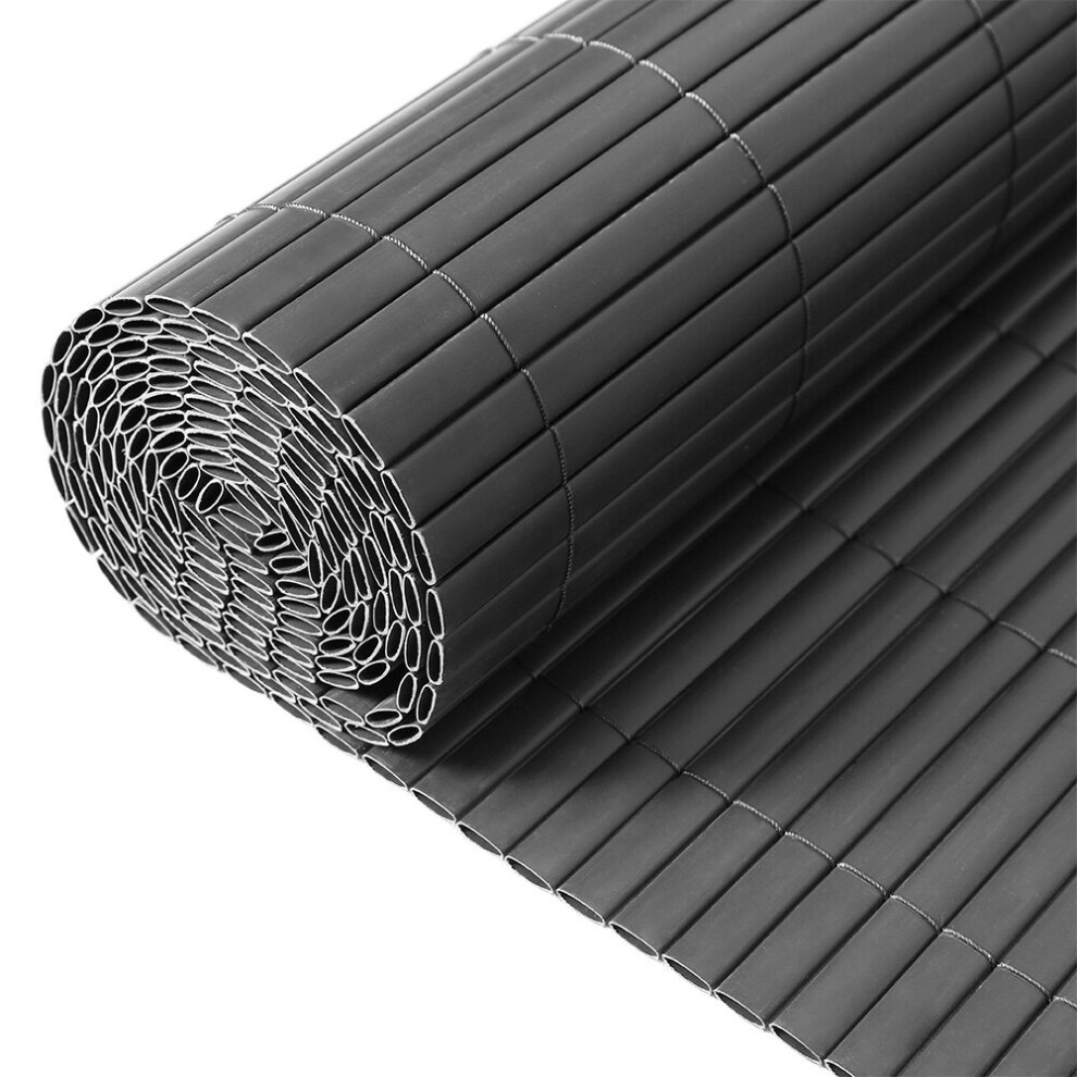 (2m*3m) Dark Grey PVC Fence Screen Bamboo Mat Border Panel Garden Wall Privacy Protect