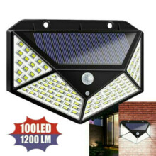 100 LED Solar Power Lamp PIR Motion Sensor Wall Lights Outdoor Garden