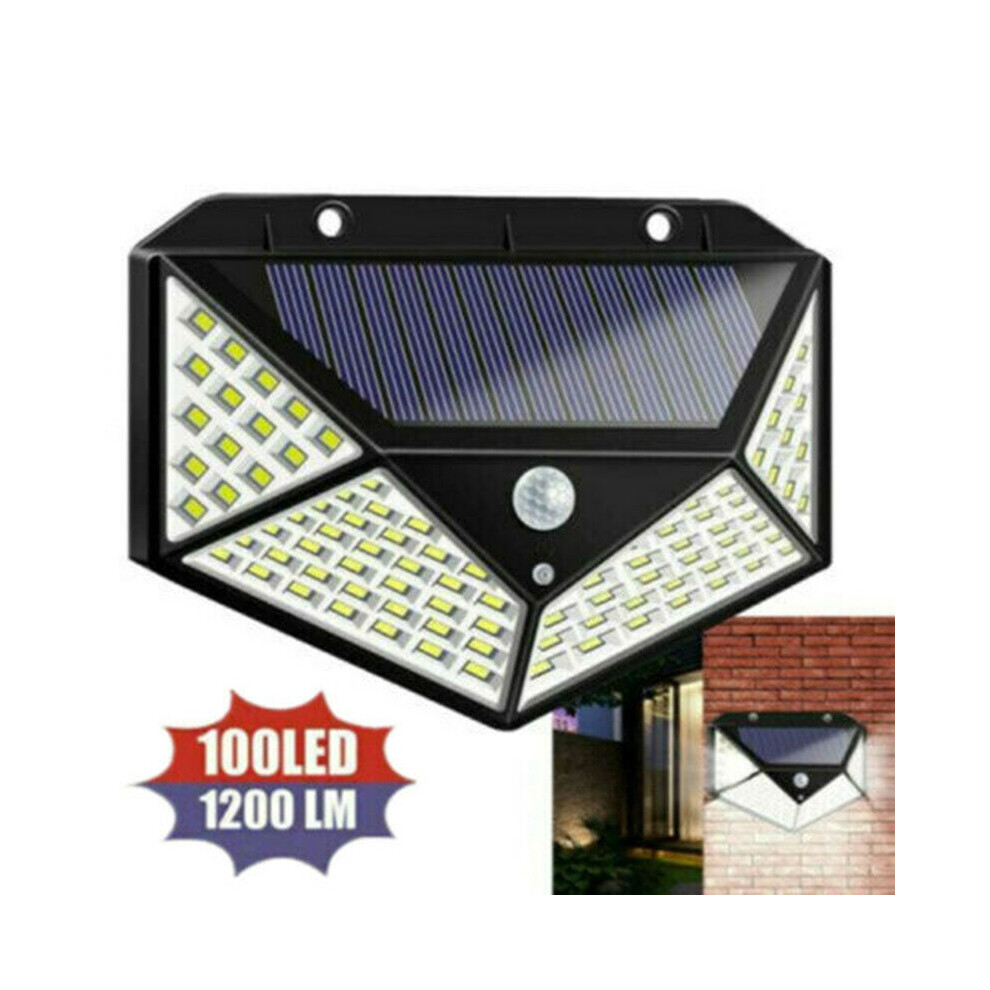 100 LED Solar Power Lamp PIR Motion Sensor Wall Lights Outdoor Garden