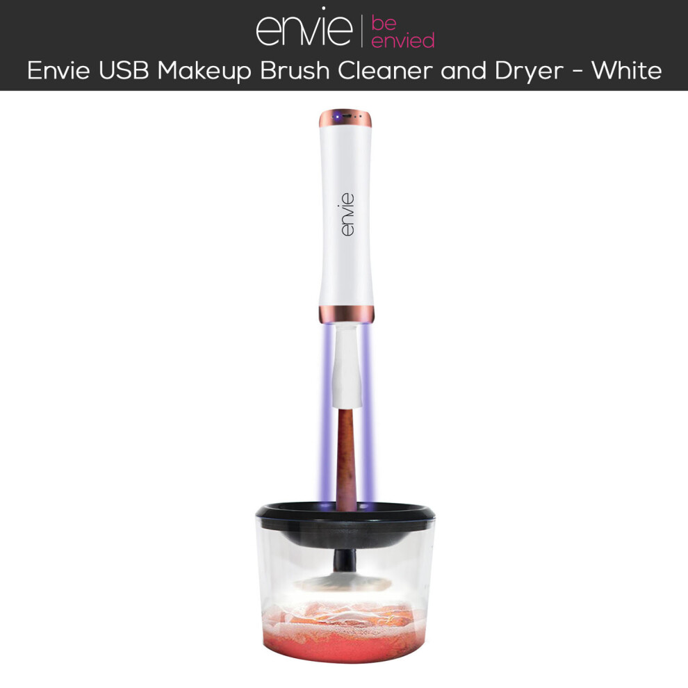 Envie makeup brush cleaner&dryer USBRechargeable,SanitizingSpray,White