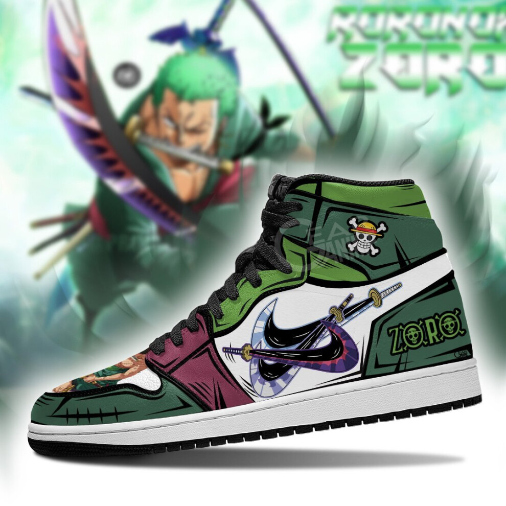 (9 (Adults')) One Piece Zoro Anime Shoes Boot Three Swords Skill