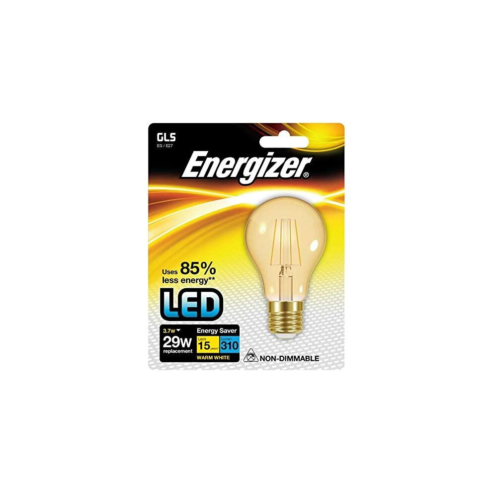 Energizer Led Gls Filament E27 Energy Saving Lightbulb Gold
