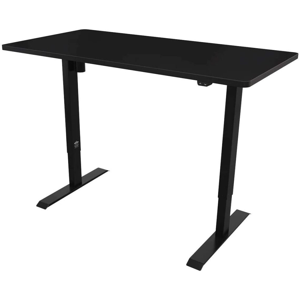 Dellonda Single Motor Height-Adjustable Electric Sit & Stand Desk with Black Desktop