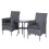 Outsunny 3pc Outsunny Outdoor Grey Rattan Bistro Set 1