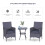 Outsunny 3pc Outsunny Outdoor Grey Rattan Bistro Set 6
