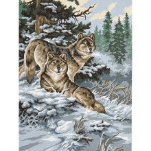 Snow Wolves Tapestry Canvas