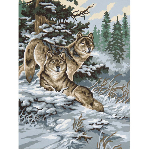 Snow Wolves Tapestry Canvas