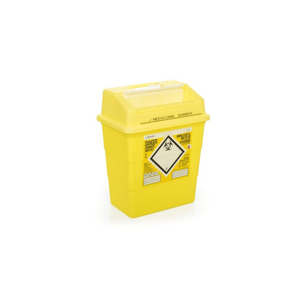 Sharpsafe (13 Litre) Sharps Bin, Biohazard, Needle Waste Box