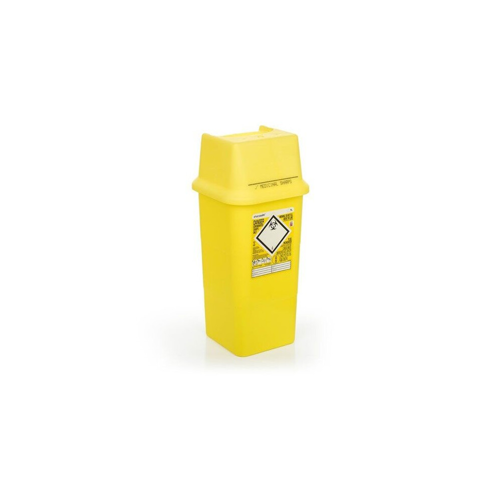 Sharpsafe (7 Litre) Sharps Bin, Biohazard, Needle Waste Box