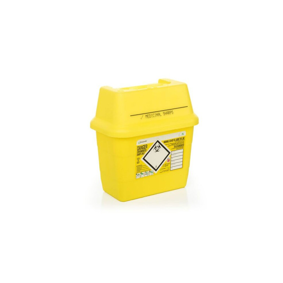 (3 Litre) Sharps Bin, Biohazard, Needle Waste Box