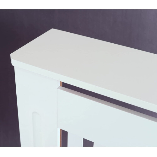 (Small) Radiator Cover MDF Wood White 2
