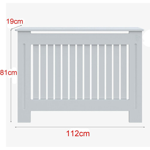 (Medium) Radiator Cover MDF Wood White 1