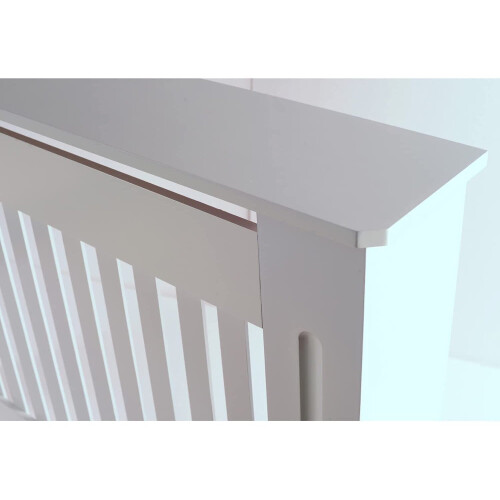 (Medium) Radiator Cover MDF Wood White 2