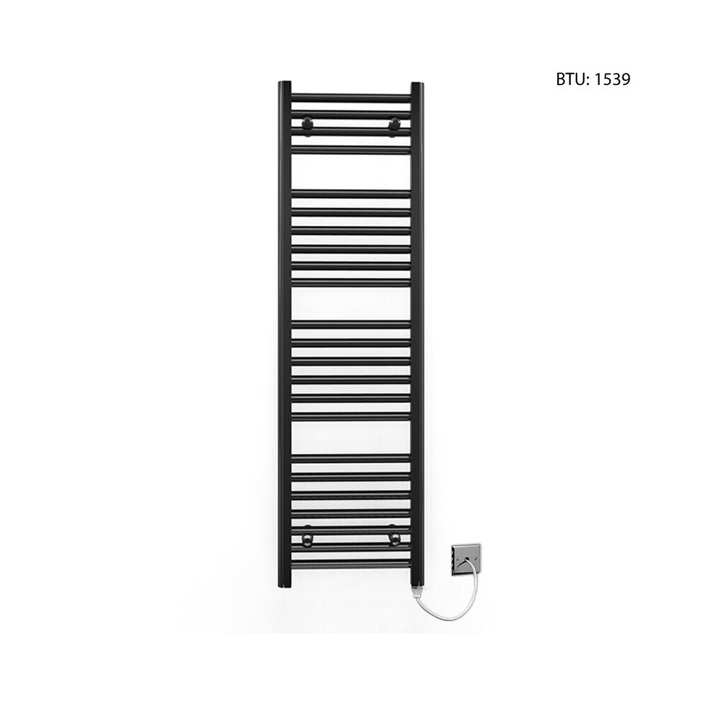 (300 x 1200mm) Black Electric Bathroom Towel Rail Radiator