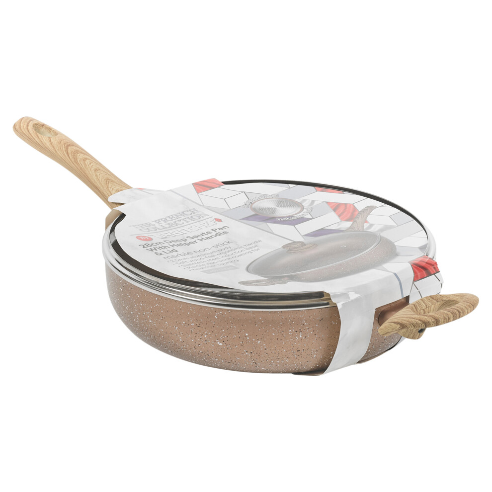 Urbn-Chef (28Cm Deep Sauté Pan (Out Of Stock)) Ceramic Rose Cooking Pots Pans Frying Pan Set Gold