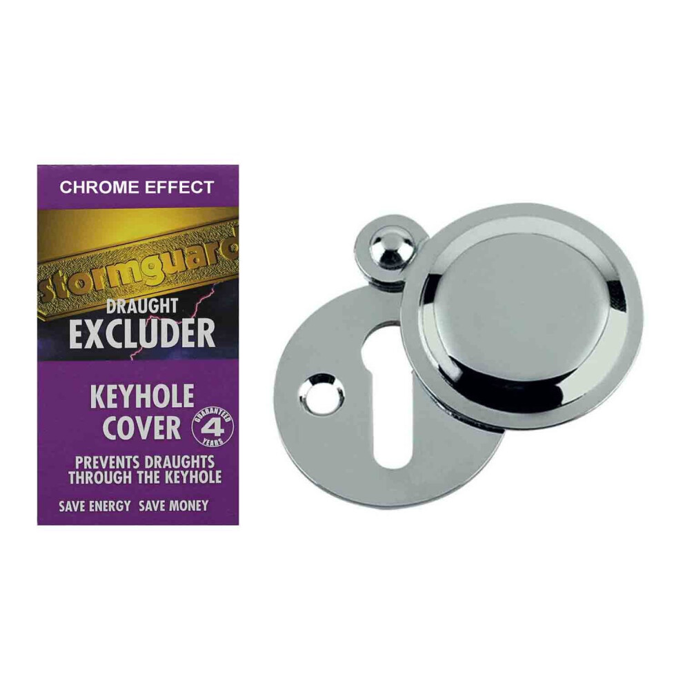 (Chrome) Keyhole Cover Escutcheon Covered Plate Draught Excluder Lock Cover Victorian 738944575192