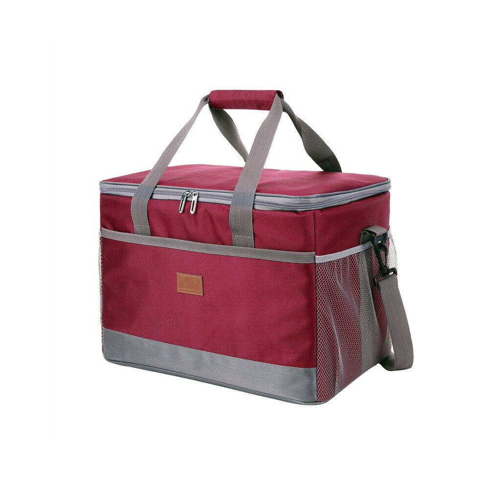 (Red) Insulated Cooler Bag for Camping/BBQ - Large 30L