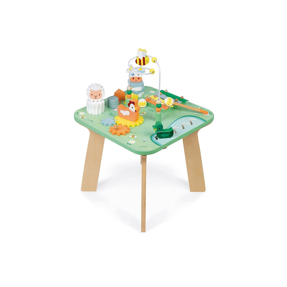 Janod Meadow Activity Table Learn Shapes & Colour Educational Playset