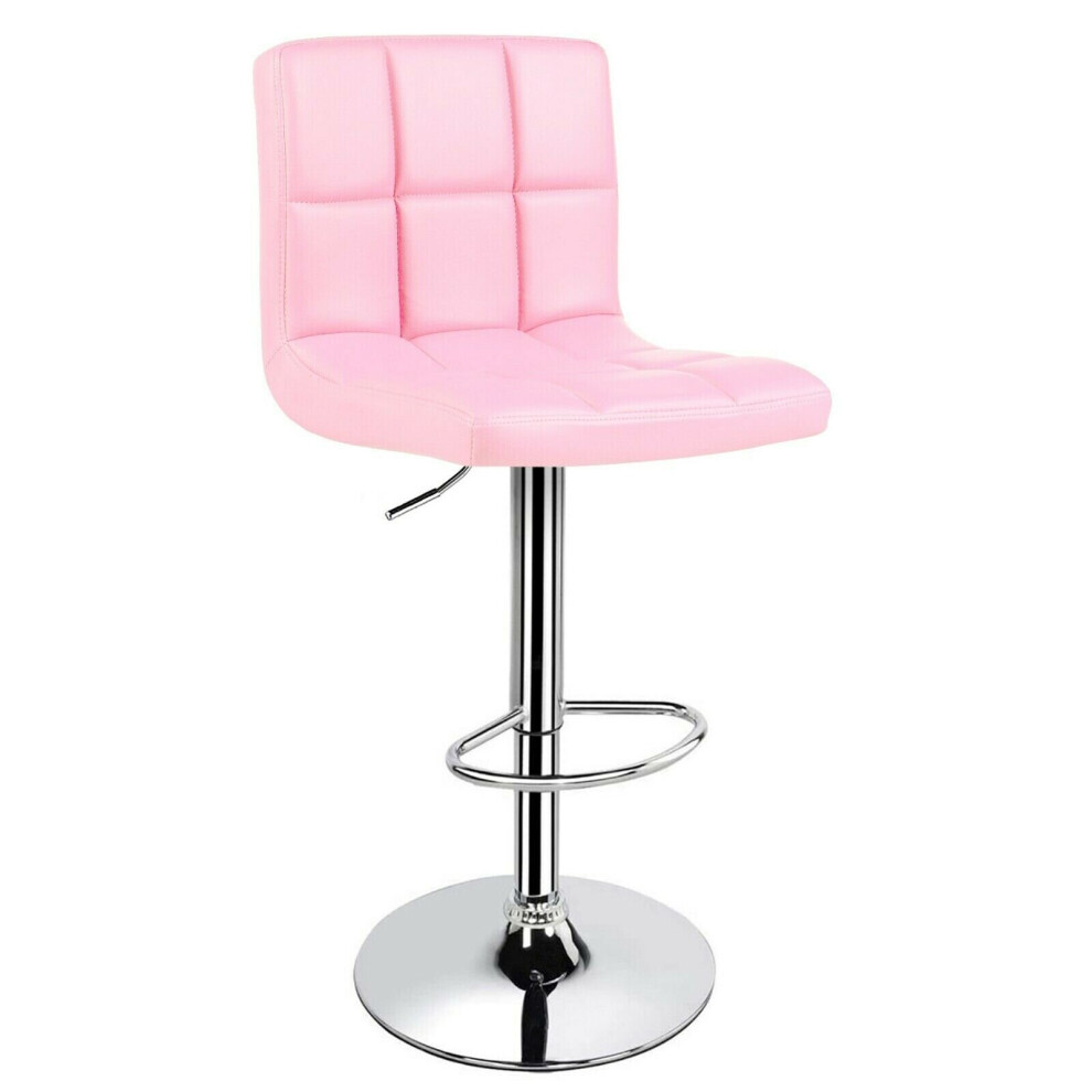 (Pink) 2 x  PU Leather Swivel Gas Lift Bar Stools Kitchen,Breakfast, Pub Next Day -B109