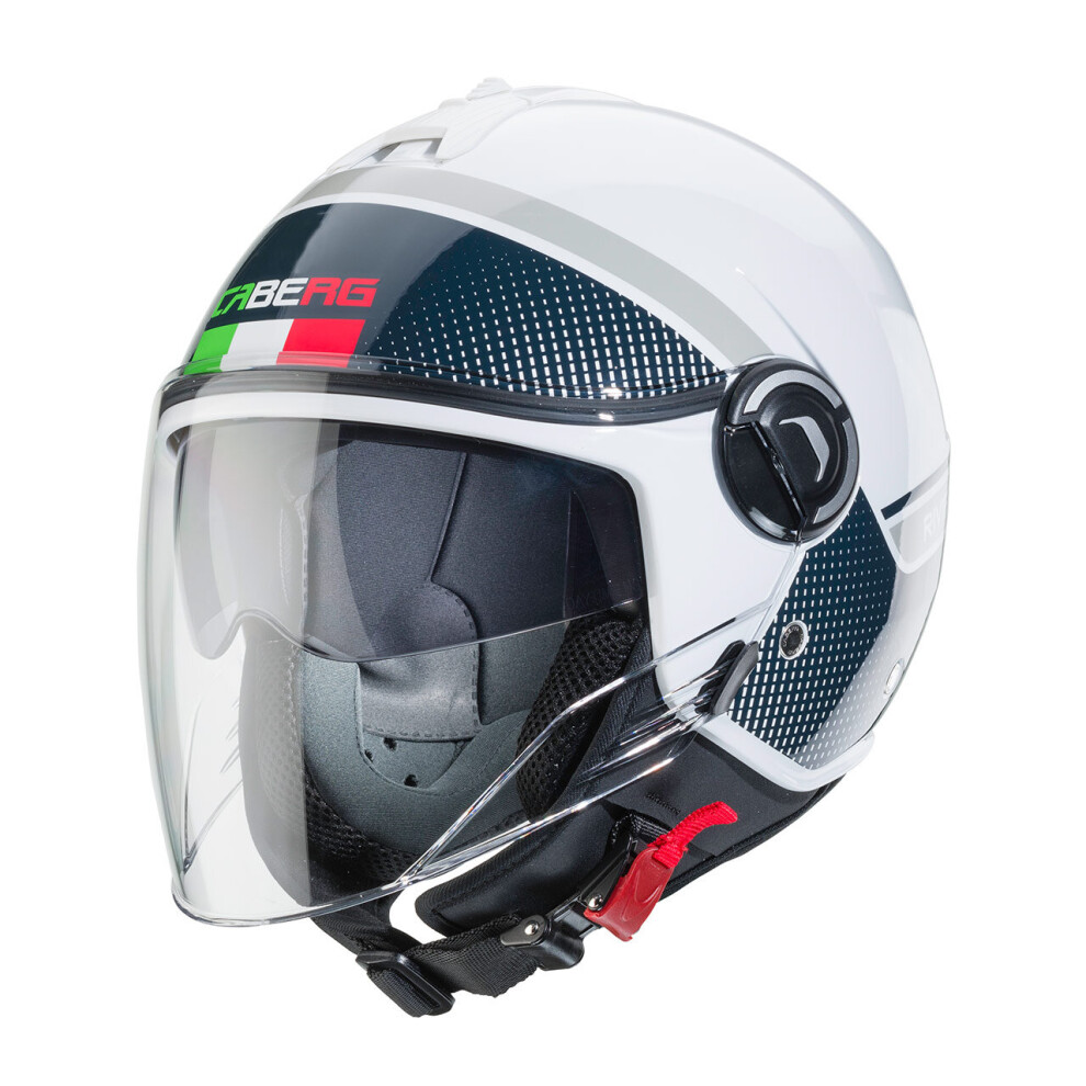 (Xs) Caberg Riviera V4 Open Face Helmet Italia White 5032173783348